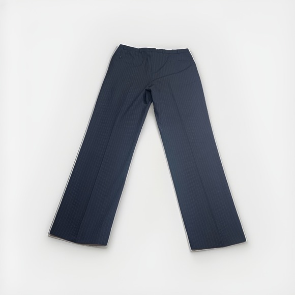 Oleg Cassini Suit Jacket and Pants Men's Sz‎ 40 R, Pants 32/31 Black Pinstripe - Picture 8 of 10